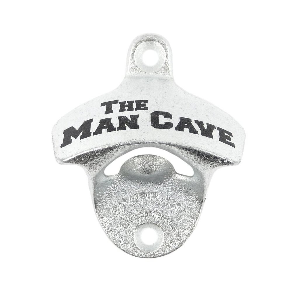 THE MAN CAVE Wall Mounted Beer Soda Bottle Opener Zinc Plated Cast Iron Starr X